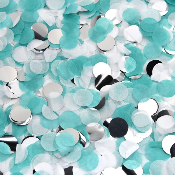 Turquosie Siver Confetti/Turquoise Graduation Decorations/Teal Silver Table Decorations/Turquoise Silver Confetti/Teal