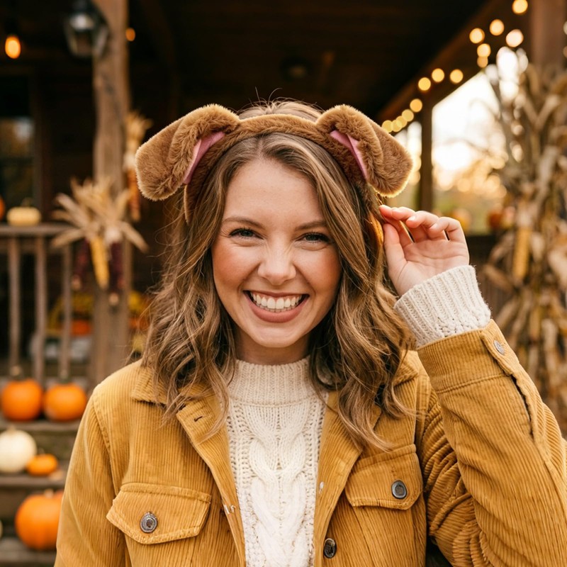 Dog Ears Headband Fluffy Animal Ears Hairband Brown Dog Costume
