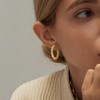 POWNOOL 14K Gold Open Hoops Earrings | Gold Earrings Hypoallergenic