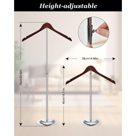 2 Pcs Adjustable T-Shirt Display Stand, Stylish & Sturdy Clothing Rack for Retail Vendor Portable Metal Hanger, Perfect for Shirts, Jackets, Dresses, Ideal for Trade Shows & Retail Stores