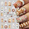 6Pcs Christmas Nail Art Stickers - 3D French Elk Self-Adhesive