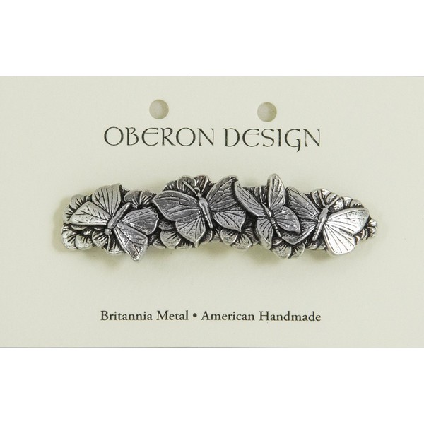 Butterflies Hair Clip, Hand Crafted Metal Barrette Made in the USA with a Medium 70mm Clip by Oberon Design