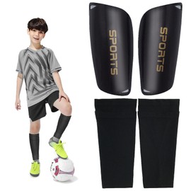 Shin Pads Children's Football Pack of 4 Shin Pads Protect Shin and Ankle Shin Pads, Suitable for Football Training and Competitions, Taekwondo etc. (Medium)