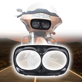 KAKABAS Headlight Bezel Trim Outer Fairing Cowl for Road Glide,Head light Headlamp Bezel Scowl Outer Fairing Extension Compatible with Harley Davidson Road Glide 1998-2013