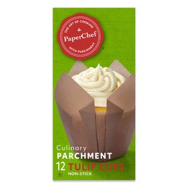 PaperChef - Parchment Tulip Baking Cups - Easy Release, Non-Stick Paper - Decorative Baking Cups, Perfect for Parties, Weddings, and Holidays - 12 Count
