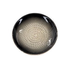 Kaladia Ceramic Grater Plate/Ceramic Slicer, Plain Colour, Ideal for Ginger, Parmesan, etc. in Black, Diameter: 12 cm, Handmade and Hand-Painted in Spain