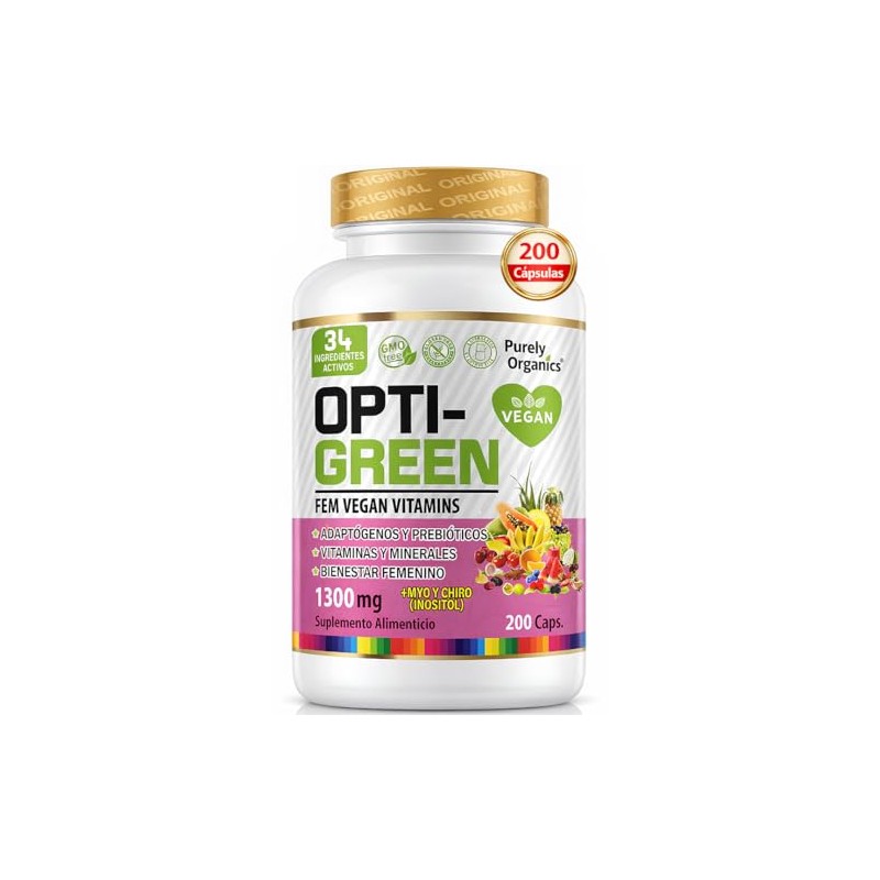 Opti Green Fem Vitaminas Mujer Inositol Myo Chiro Nac Adaptógenos