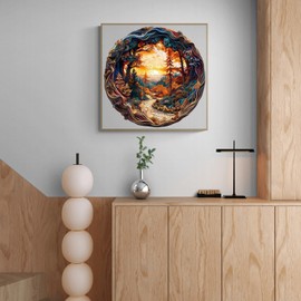 KAAYEE Wooden Puzzles for Adults 200 Pieces Visual 3D Winding Road Wooden Jigsaw Puzzles for Adults Wood Puzzle Gifts for Christmas Adult Kids Landscape Puzzles(11.4 * 11.4in)