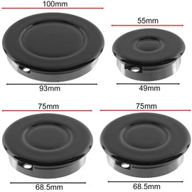 Aspares Oven Cooker Hob Gas Burner Crown & Flame Cap Kit for Lamona (Small, 2 Medium & Large, 55mm - 100mm)
