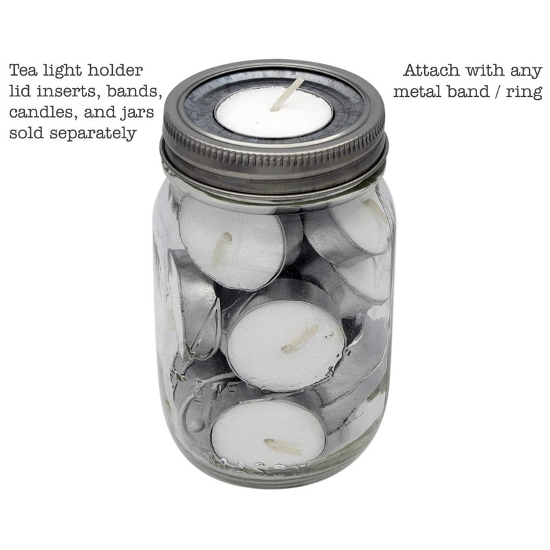 Tea Light Candle Holder Metal Lid Inserts for Mason, Ball,