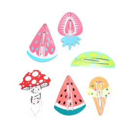 BIUDECO 12Pcs Cartoon Hair Clips Set for Adorable Ice Cream Strawberry Watermelon Mushroom Hair Accessories Cute Headdress for Daily Wear Special Occasions