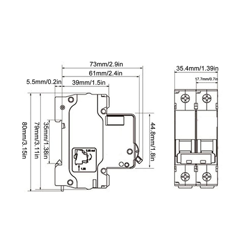 DC Circuit Breaker, DC Isolator Switch DZ47-63Z-2P 500V 20A for