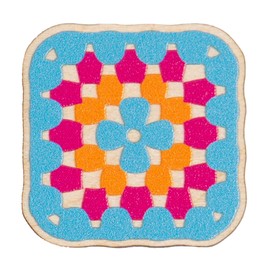 Hawthorn Handmade Needle Minder for Cross Stitch, Embroidery, Sewing & Needlework Accessories. Magnetic Needle Holder, Wooden Stitching Accessory for Holding Needles - Granny Square Crochet Design.