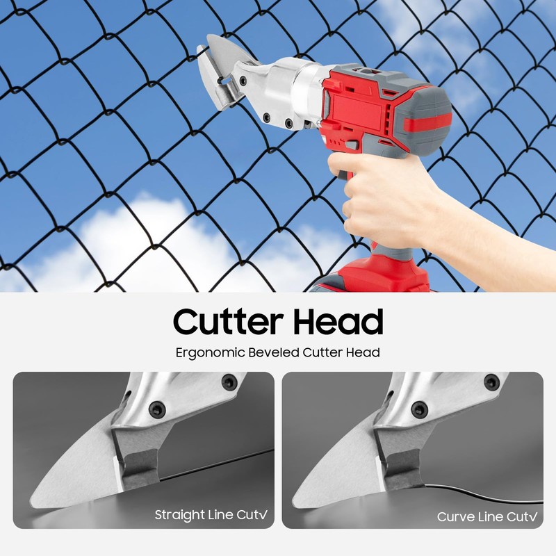 Electric Metal Cutting Shear, 36V Cordless Sheet Metal Cutter, Battery