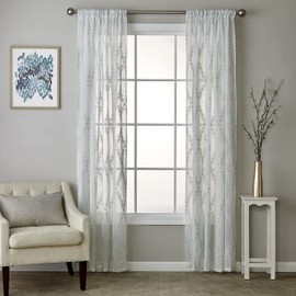 SKL HOME by Saturday Knight Ltd. Diamond Vine Window Curtain Panel, 52" x 84", White