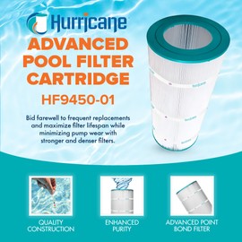 Hurricane HF9450-01 Advanced Pool Filter Cartridge - Replacement for Pleatco PWWEK150, Unicel C-9450