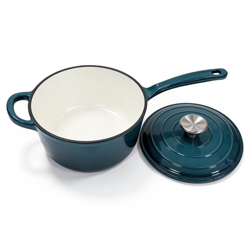 Davnjcka Enameled Cast Iron Saucepan, Non Stick Sauce Pan with