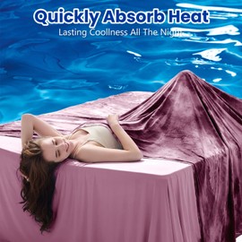 Topcee - Manta refrescante para dormir caliente, Arc-Chill Q-Max > 0.5 de fibra fría, 100% certificado Oeko-Tex, ligera manta fresca de verano para viajes y exteriores, ultra fría, transpirable, 50 x