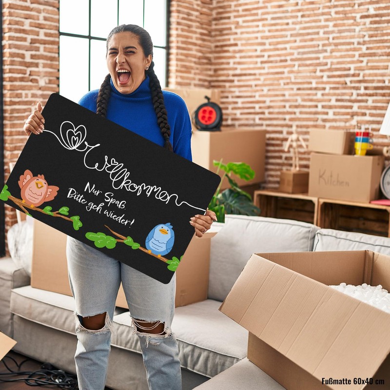 Welcome Just Fun, Please Go Again Doormat in 40 x