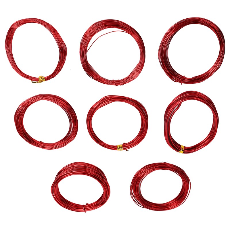 8 Rolls 0.6‑3mm DIY Jewelry Beading Wire Aluminum Craft Wire