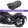 Motorcycle Rear Passenger Pillion Black Leather Seat Pad Fit for