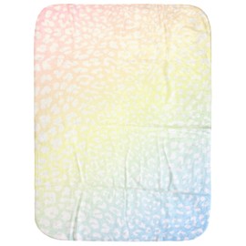 College Covers Everything Comfy Leopard Print Decorative Baby Throw Blanket, 30x40 Inch, Pastel Gradient/White