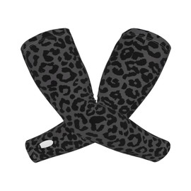 Black Leopard Cheetah Gardening Arm Sleeves for Women Men – High Elasticity Recycled Polyester Blend, UPF 50+ Sun Protection, Lightweight Compression Support