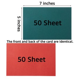 100 Sheets Christmas Blank Cardstock Paper 250 GSM Thick Heavy Cards Stock for Christmas Art Projects, Card Making(Christmas Green Red) (5x7 inches)