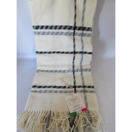 Nido Notte Cream Black Oversized Spina Throw Blanket 51" X 67" Italy Soft Luxury