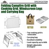 CAMPINGMOON Folding Campfire Grill Grate Open Fire Cooking Camping Portable