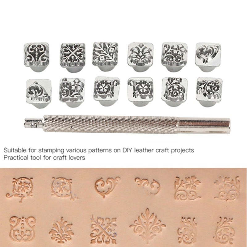 12Pcs Stamping Punch Tool Tang Dynasty Flower Design DIY Vegetable