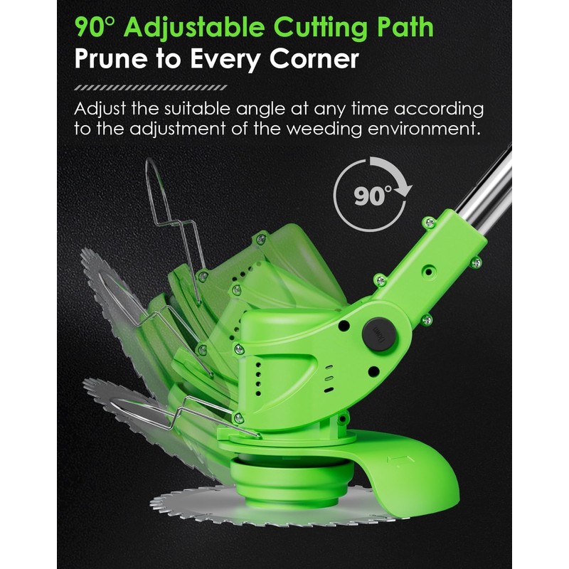 Cordless Weed Wacker, 3-in-1 stringless Weed Wacker, Foldable 2.0Ah Battery