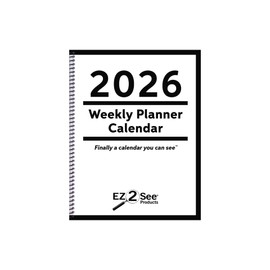 2026 EZ2See® Weekly Planner Calendar - Daily Plan Organizer with Large Black Print, Numbers, Borders - High Contrast Appointment Book with Huge Space for Notes, Bold Lines