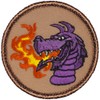 Purple Dragon Head Patrol Patch - 2" Diameter Round Embroidered