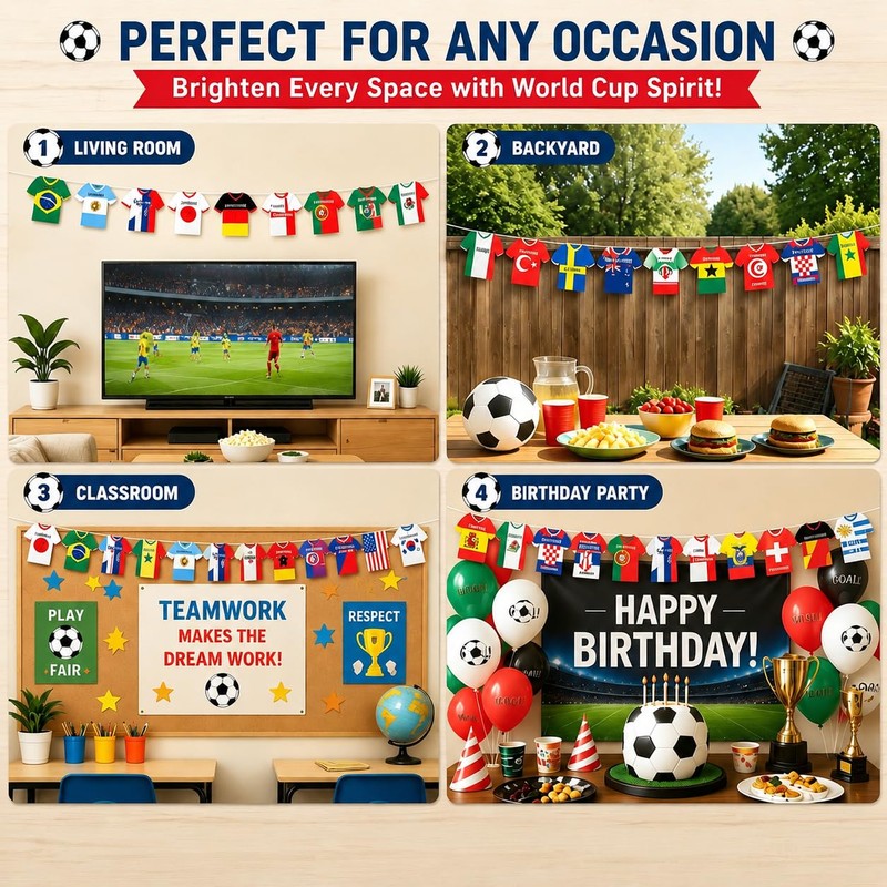 49 Countries Flags Banner Garland - International World Flag String