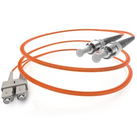 SpeedaLite 2M SC to ST Fiber Patch Cable OM1 Multimode Duplex 10Gig OFNR, 2 Meter