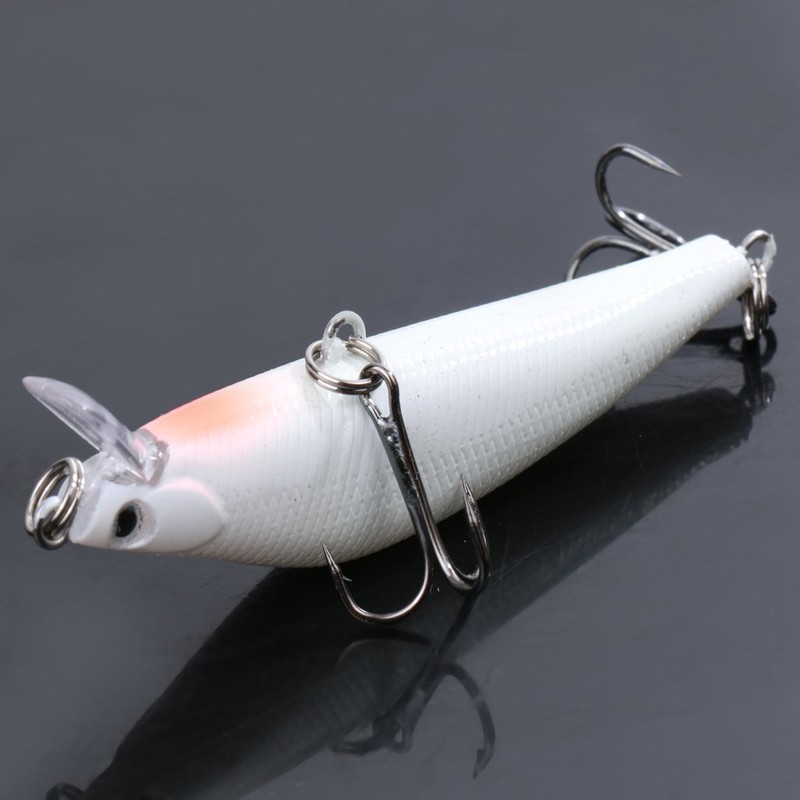 3D Minnow Luminous Fishing Lure Bass Crankbait Hooks 8.2cm 8g