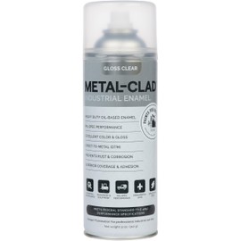 METAL-CLAD Paints For Industry - Industrial Enamel, Aerosol Spray Paint - Steel Metal Iron Machinery - 1 Can (Gloss Clear) 1-S-7400