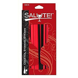 Salute! Cocktail Stirring Straws, Black