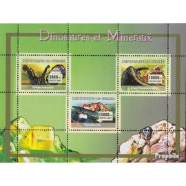 Prophila Collection Guinea 4713-4715 Miniature Sheet (Complete Edition) 2007 Dinosaurs and Minerals (Stamps for Collectors) Minerals / Fossils / Jewellery / Watches