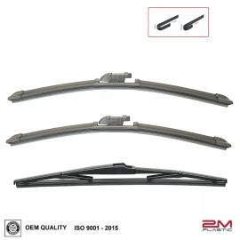 2MPLASTIC Front and Rear Windshield Wiper Blades For Toyota PRIUS SIENNA PRIUS PLUG-IN