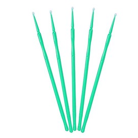 4 colores 100PCS / bolsa pinceles aplicadores micro desechables, pinceles de extensión de pestañas desechables para pinceles de maquillaje, pincel de limpieza de pegamento de pestañas(verde)