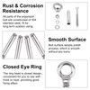 INCREWAY Expansion Bolt, 4 Pcs 304 Stainless Steel Ring Anchor