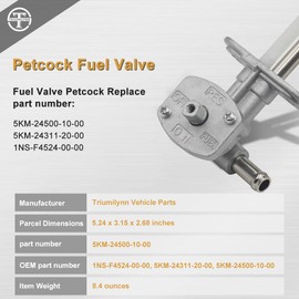 Petcock Fuel Valve Kit for Yamaha Bruin 350 Grizzly 660 350 with Knob Lever YFM350 YFM660 5KM-24500-10-00