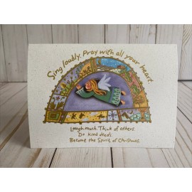 Joyful Greetings Christmas Angel Card Sing Loudly Laugh Much Do Kind Deeds Think Of Others New