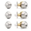 Probrico 3 Pack Satin Brushed Nickel Double Cylinder Deadbolt Lock,
