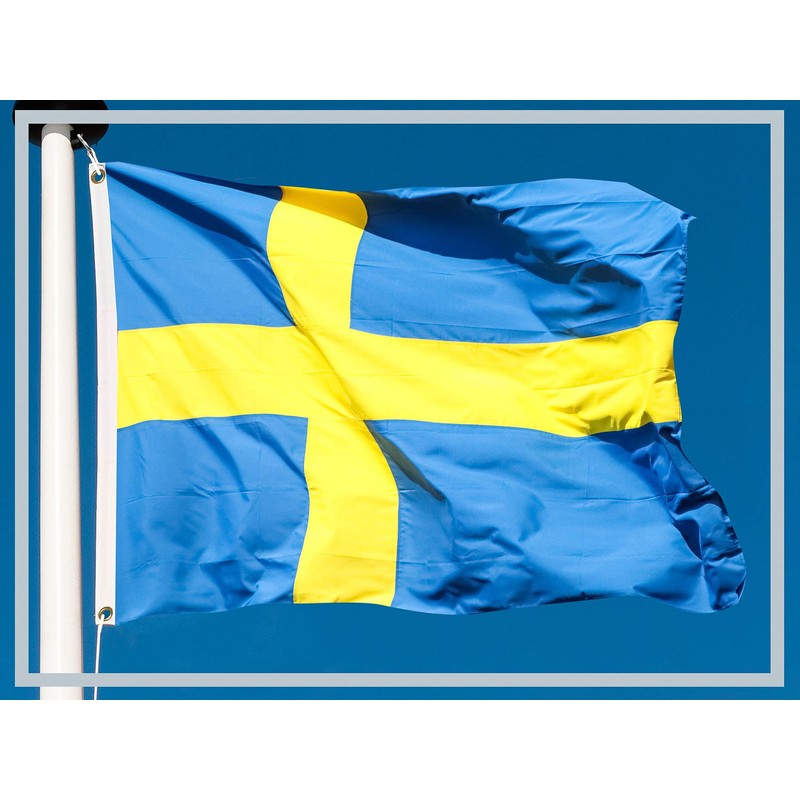 Aricona Sweden Flag, Swedish National Flag with Brass Eyelets, 90
