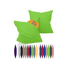 Npluseins Renforcé Pillow Cases Simple and Elegant Design Double 100 % Cotton Pack in 11 Plain Colours, 40 x 80 cm