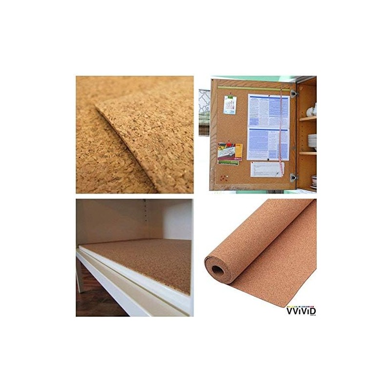 Natural Cork Board Textured Vinyl Wrap Underlayer Shelf Sheet Roll