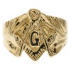 Masonic men's Rugged Pattern Ring 18k yellow gold overlay size